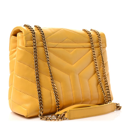 Saint Laurent Calfskin Y Quilted Monogram Small Loulou Chain Satchel Sunflower 3 of 9