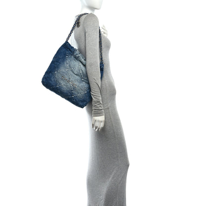 Chanel Denim Quilted Small Chanel 22 Blue 2 of 12