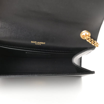 Saint Laurent Grain De Poudre Small Monogram Kate Satchel Black 5 of 12