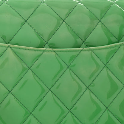 Chanel Patent Quilted Jumbo Double Flap Green 13 of 14