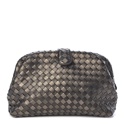 Bottega Veneta Nappa Intrecciato The Lauren 1980 Clutch Platinum 1 of 10