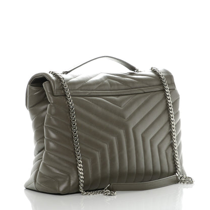 Saint Laurent Calfskin Y Quilted Monogram XL Loulou Chain Satchel Fog 3 of 7