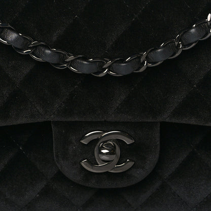 Chanel Velvet Quilted Medium Double Flap So Black 9 of 11