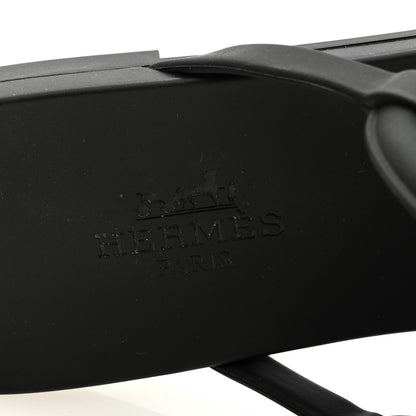 Hermes Rubber Womens Egerie Sandals 37 Black 7 of 8