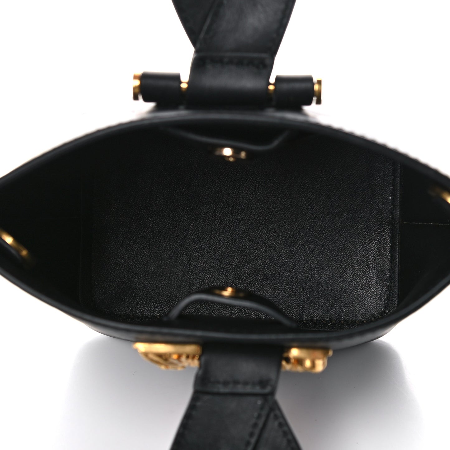 Vitello Mini Virtus Bucket Bag Black