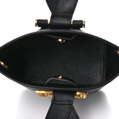 Versace Vitello Mini Virtus Bucket Bag Black 5 of 19