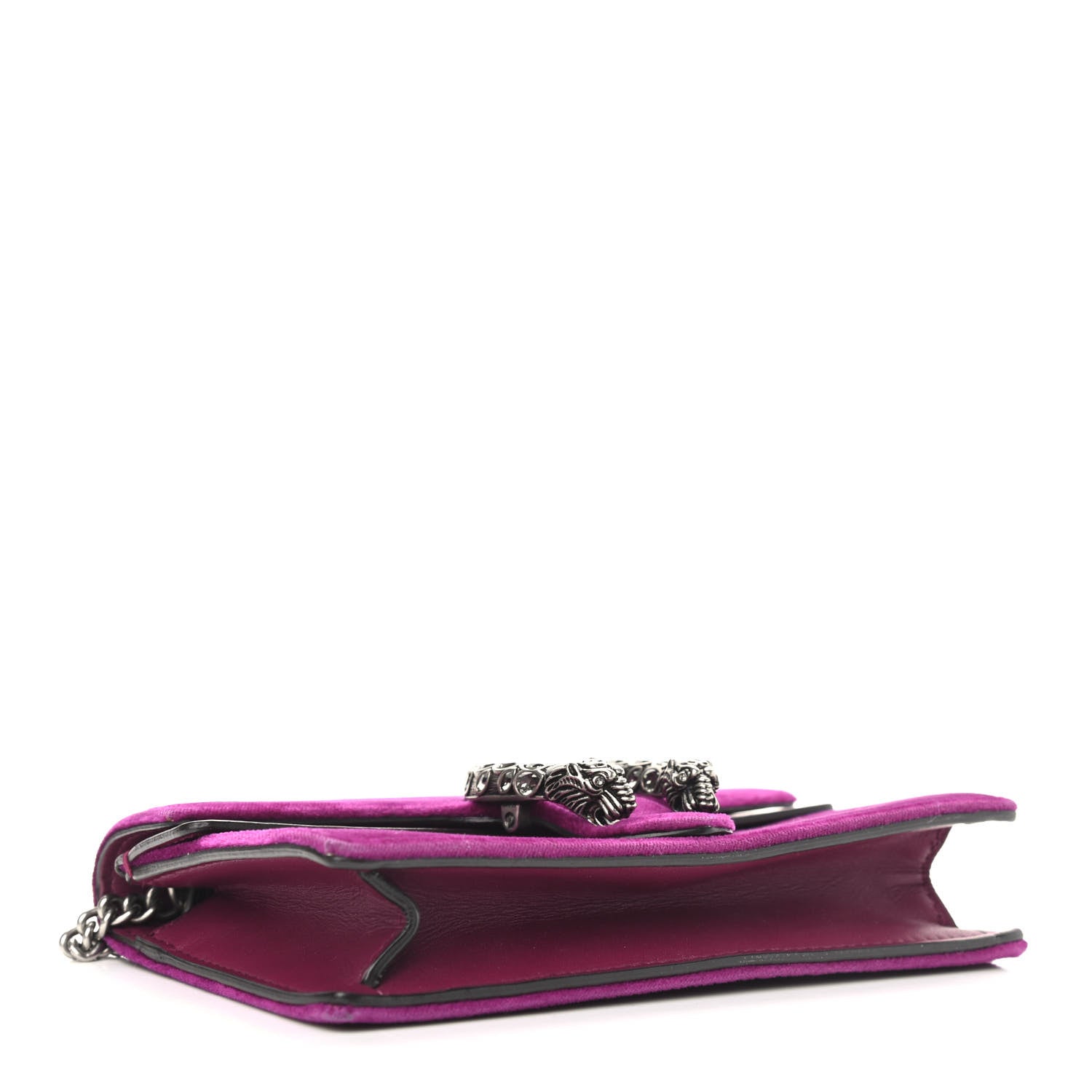 Gucci Velvet Super Mini Dionysus Shoulder Bag Fuchsia Violet Cyclamen 4 of 11