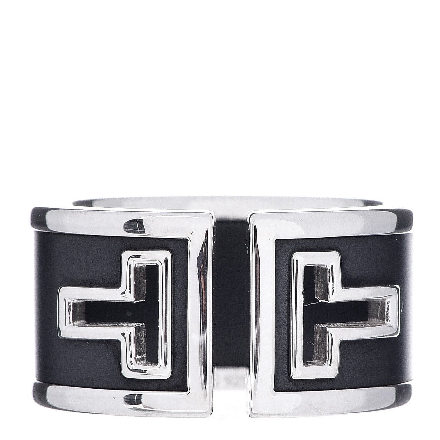Tiffany Sterling Silver Black Ceramic T Cutout Ring 53 6.5 1 of 4