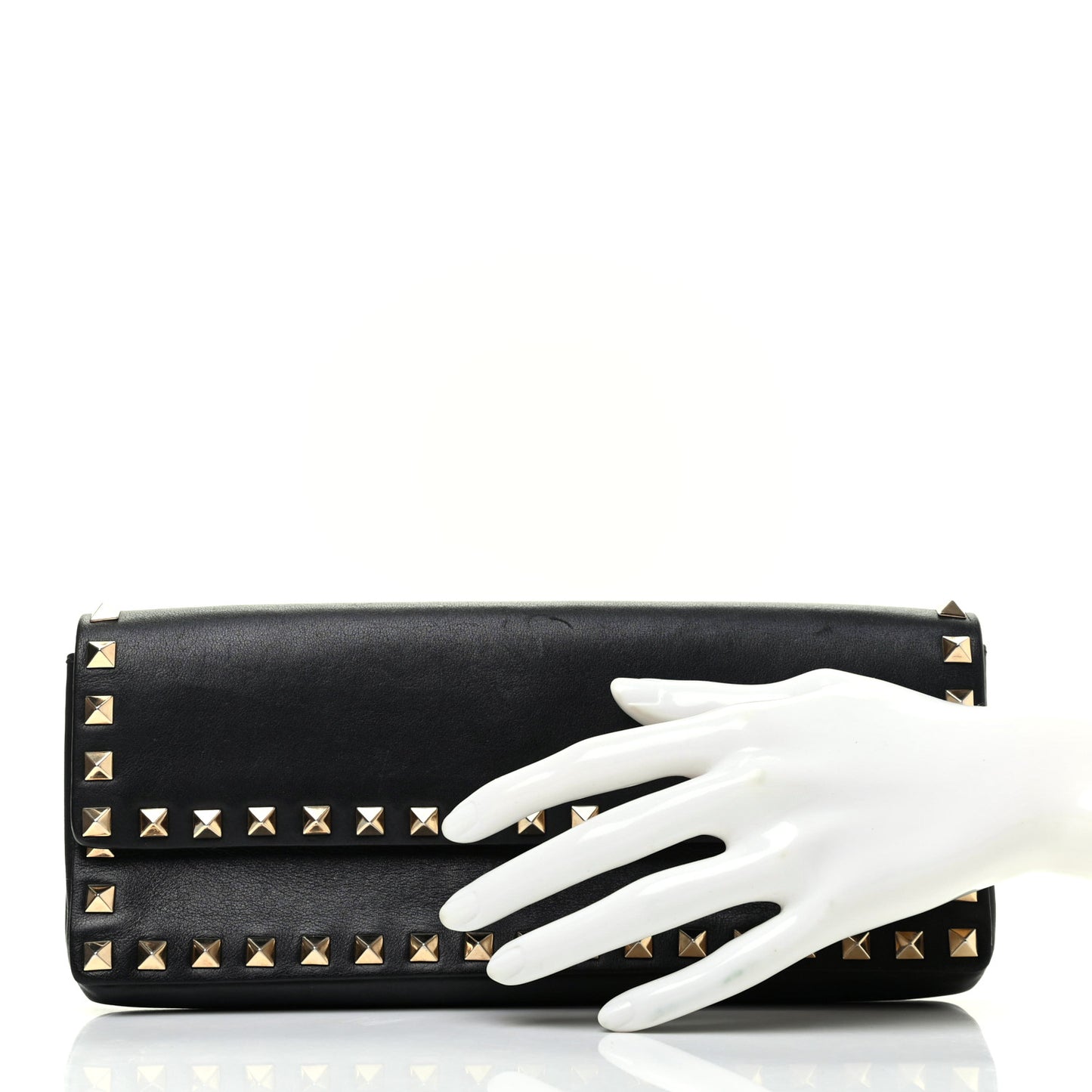Nappa Rockstud Bangle Clutch Black