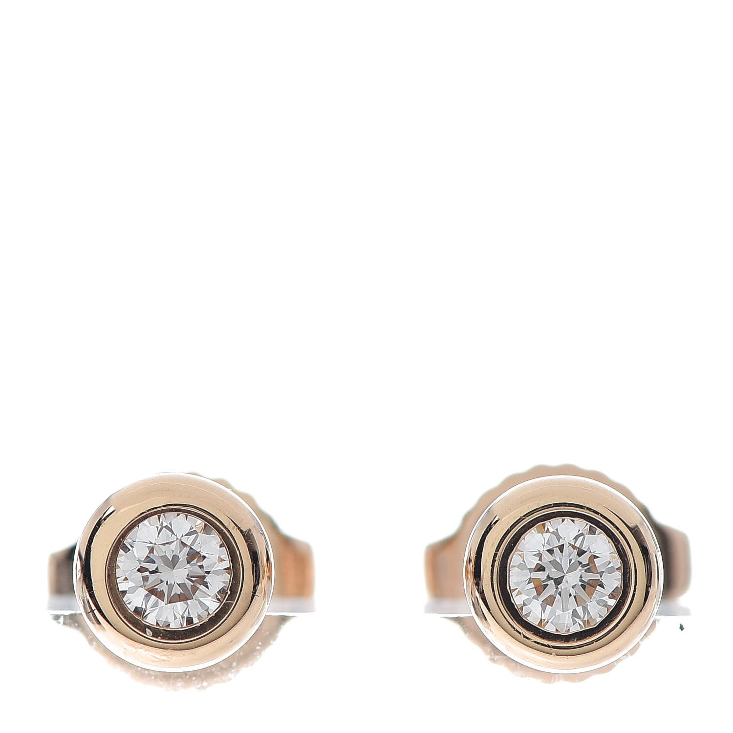 Tiffany 18K Rose Gold Diamond .20ctw Elsa Peretti Diamonds By The Yard Earrings 1 of 4