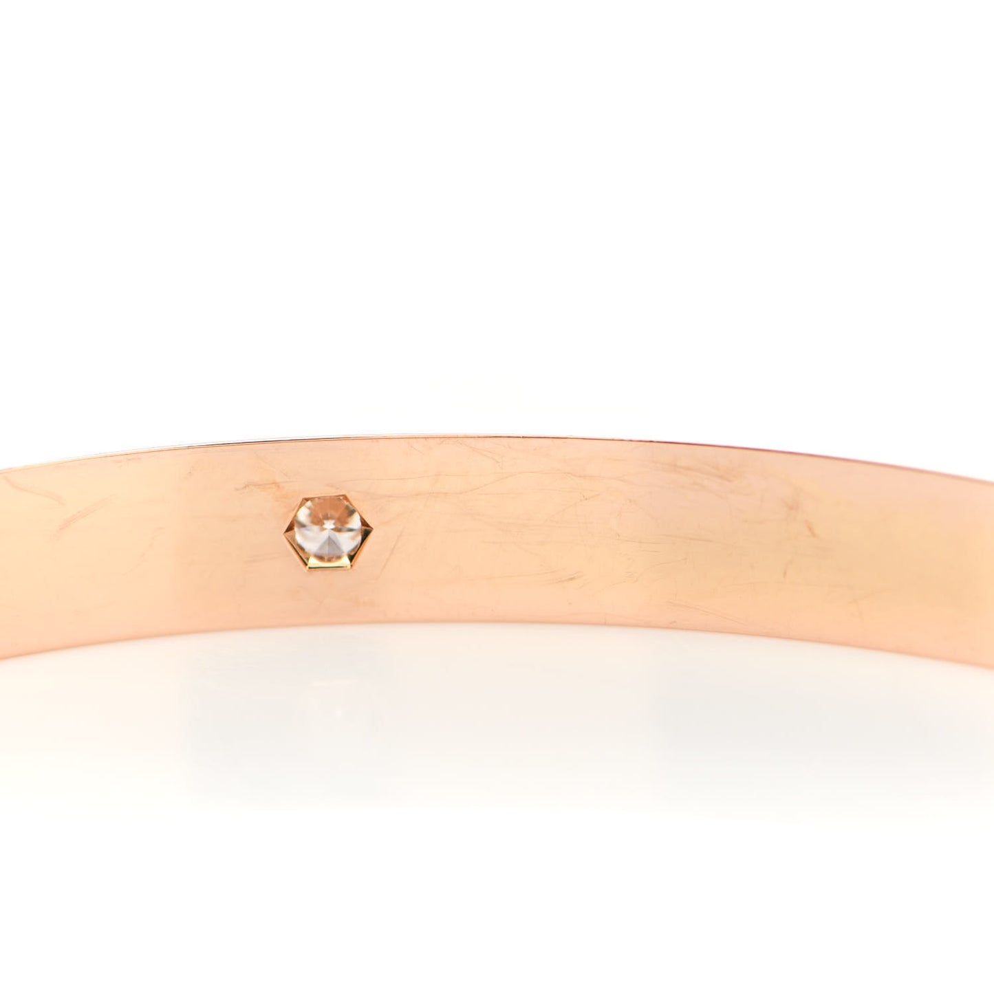 18K Pink Gold 4 Diamond LOVE Bracelet 17