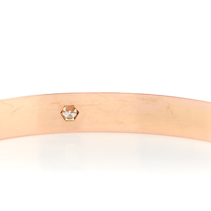 Cartier 18K Pink Gold 4 Diamond LOVE Bracelet 17 5 of 7