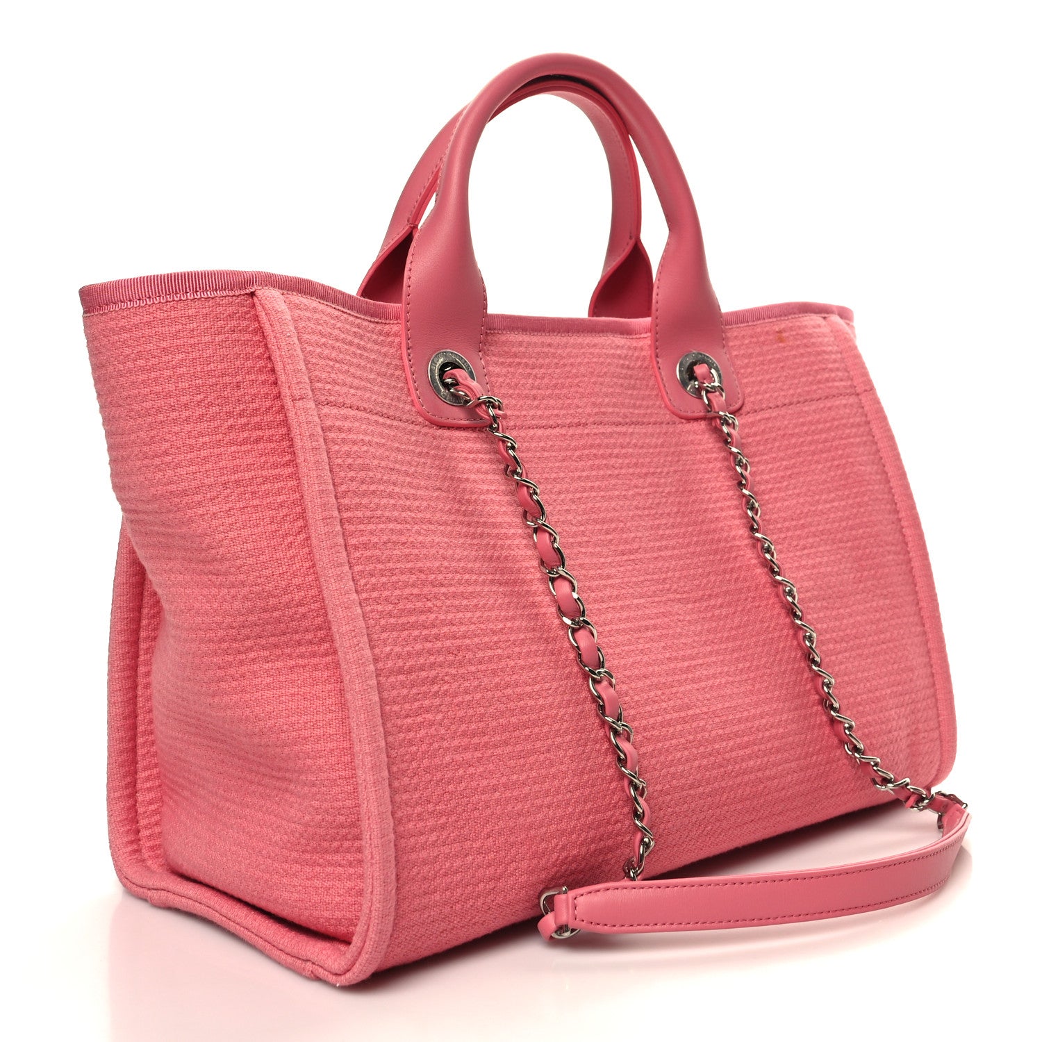 Chanel Mixed Fibers Small Deauville Tote Pink 4 of 16