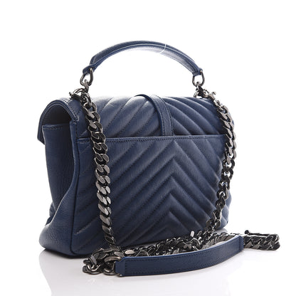 Saint Laurent Sheepskin Matelasse Monogram Large College Bag Navy 2 of 8