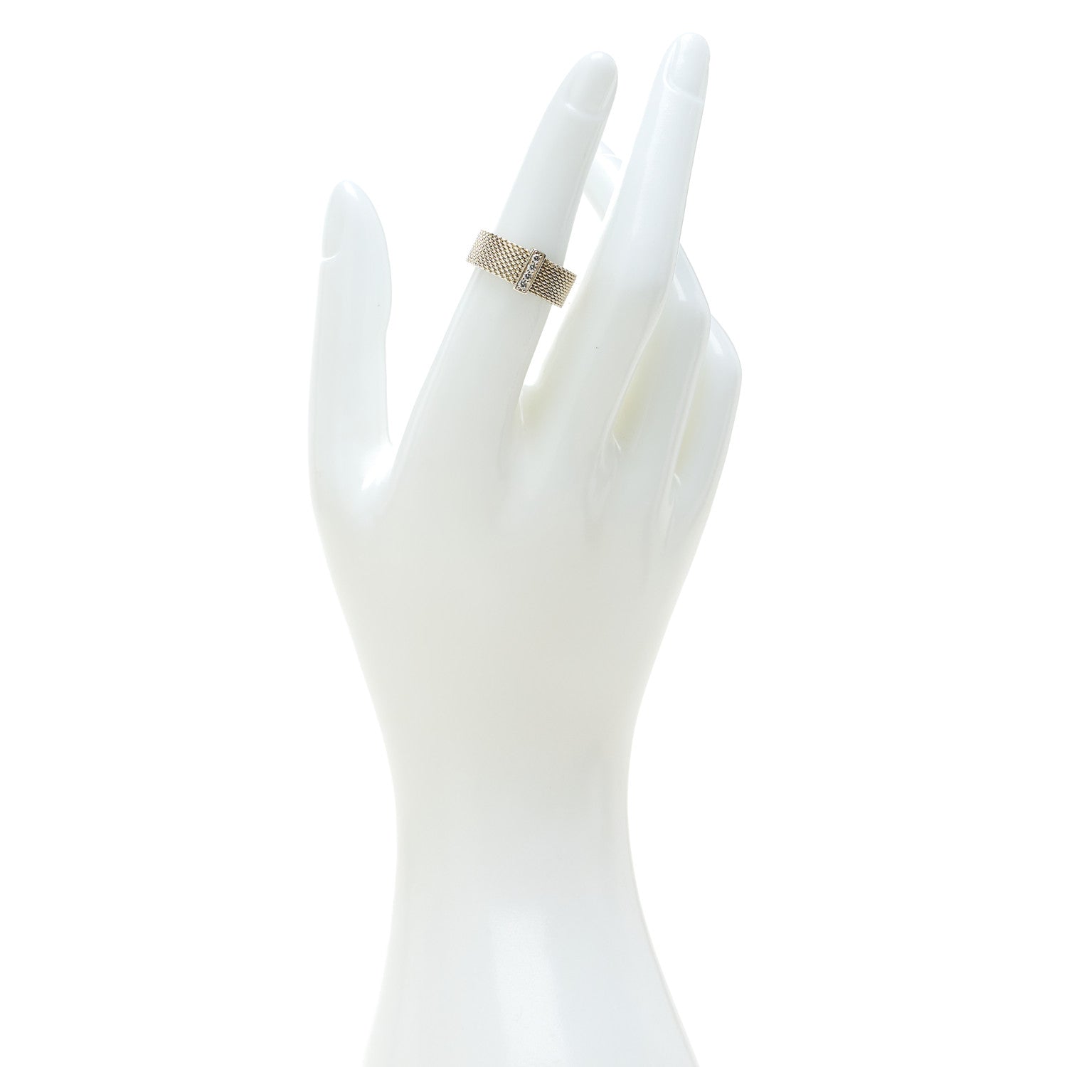 Tiffany Sterling Silver Diamond Somerset Mesh Ring 52 6 2 of 4