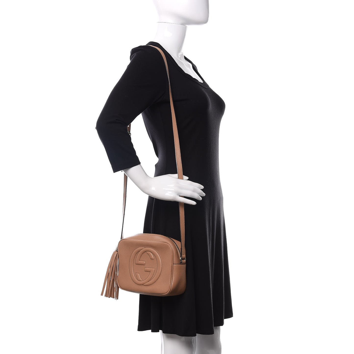 Pebbled Calfskin Small Soho Disco Bag Camelia