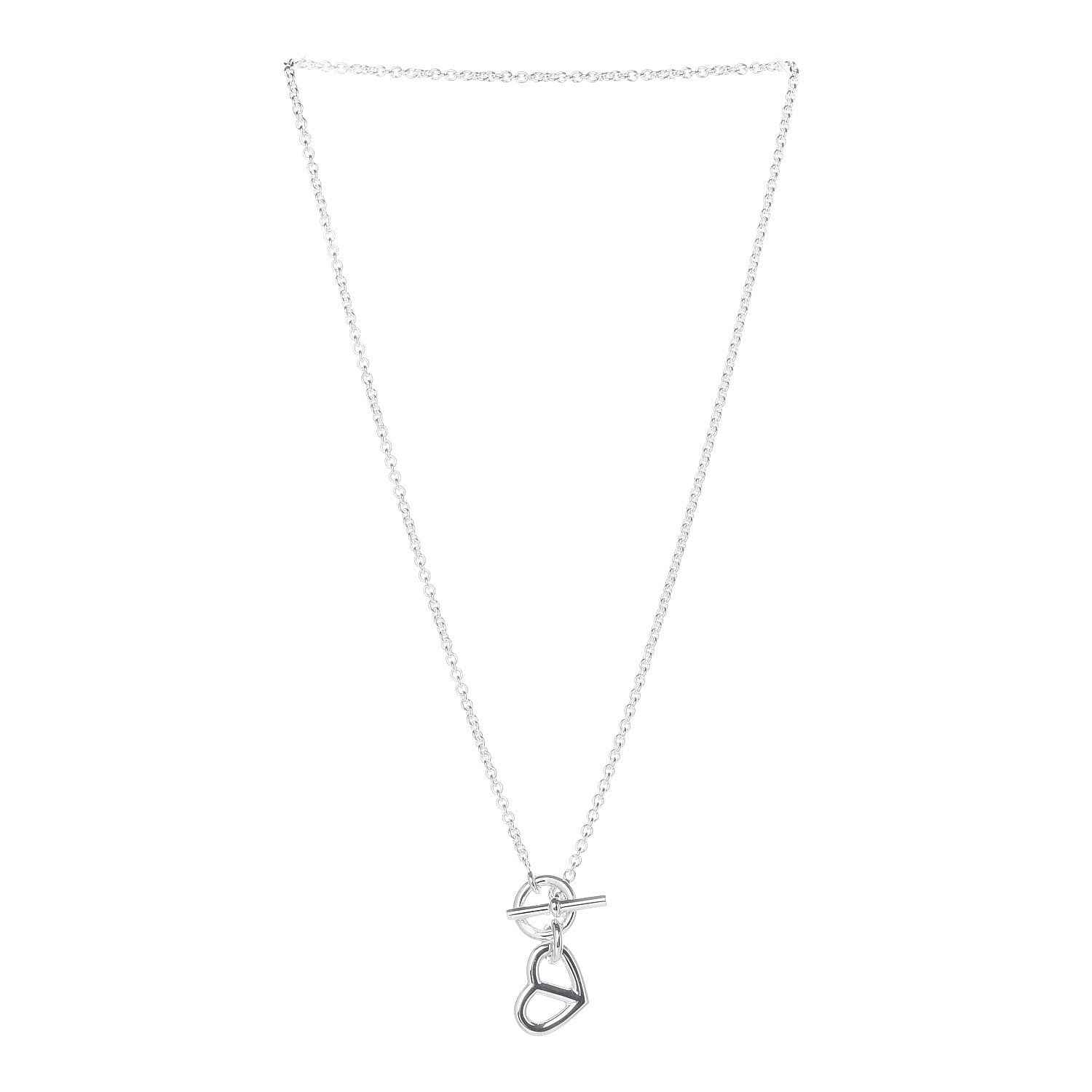 Hermes Sterling Silver Chaine D'Ancre Heart Toggle Necklace 3 of 7