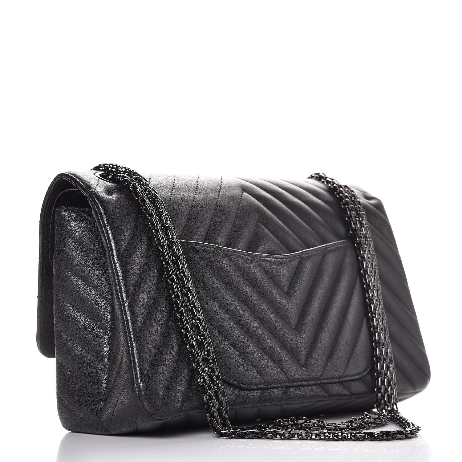 Chanel Sheepskin Chevron Quilted 2.55 Reissue 226 Flap So Black 4 of 8