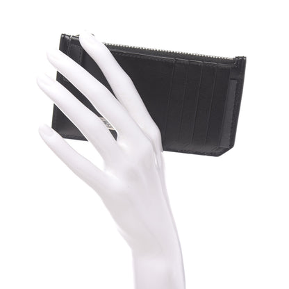 Saint Laurent Calfskin Plate 5 Fragments Zip Pouch Card Holder Black 2 of 8