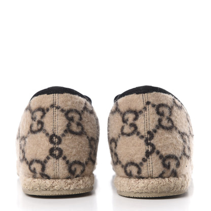 Gucci Covered Wool GG Monogram Mens Fria Horsebit Loafers 6 Beige Ebony Black Butterscotch 7 of 11