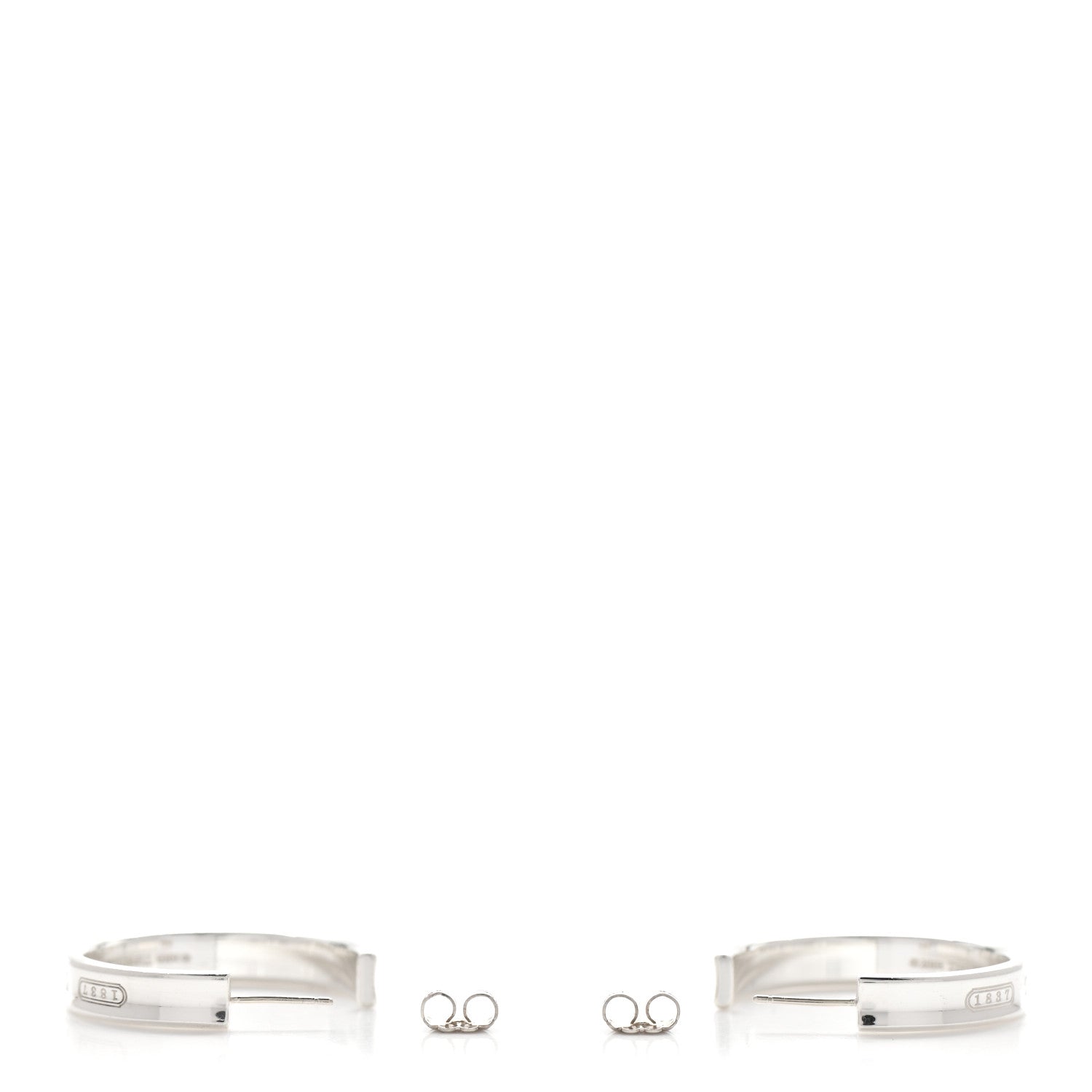 Tiffany Sterling Silver Medium 1837 Hoop Earrings 3 of 6