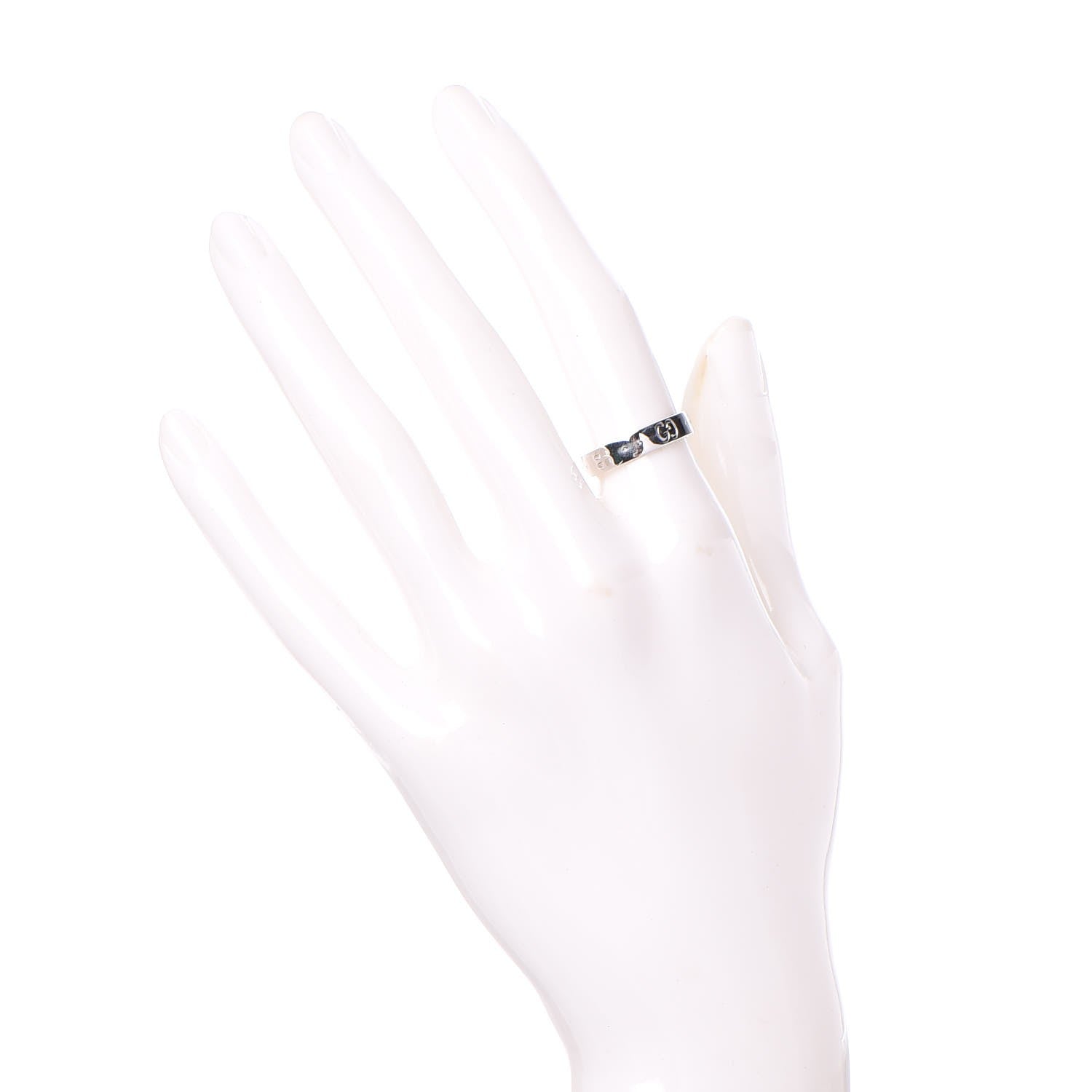 Gucci 18K White Gold Icon Clover Ring 51.9 6 2 of 4