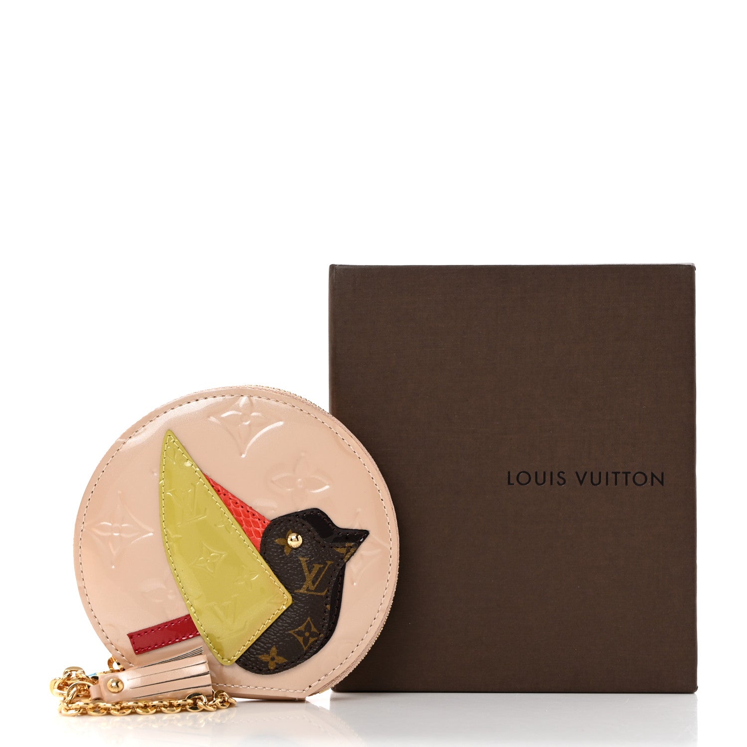Louis Vuitton Vernis Animania Oiseau Songbird Coin Purse Rose Florentin 7 of 7
