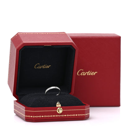 Cartier 18K White Gold Diamond 2.6mm LOVE Paved Band Ring 49 4.75 5 of 5