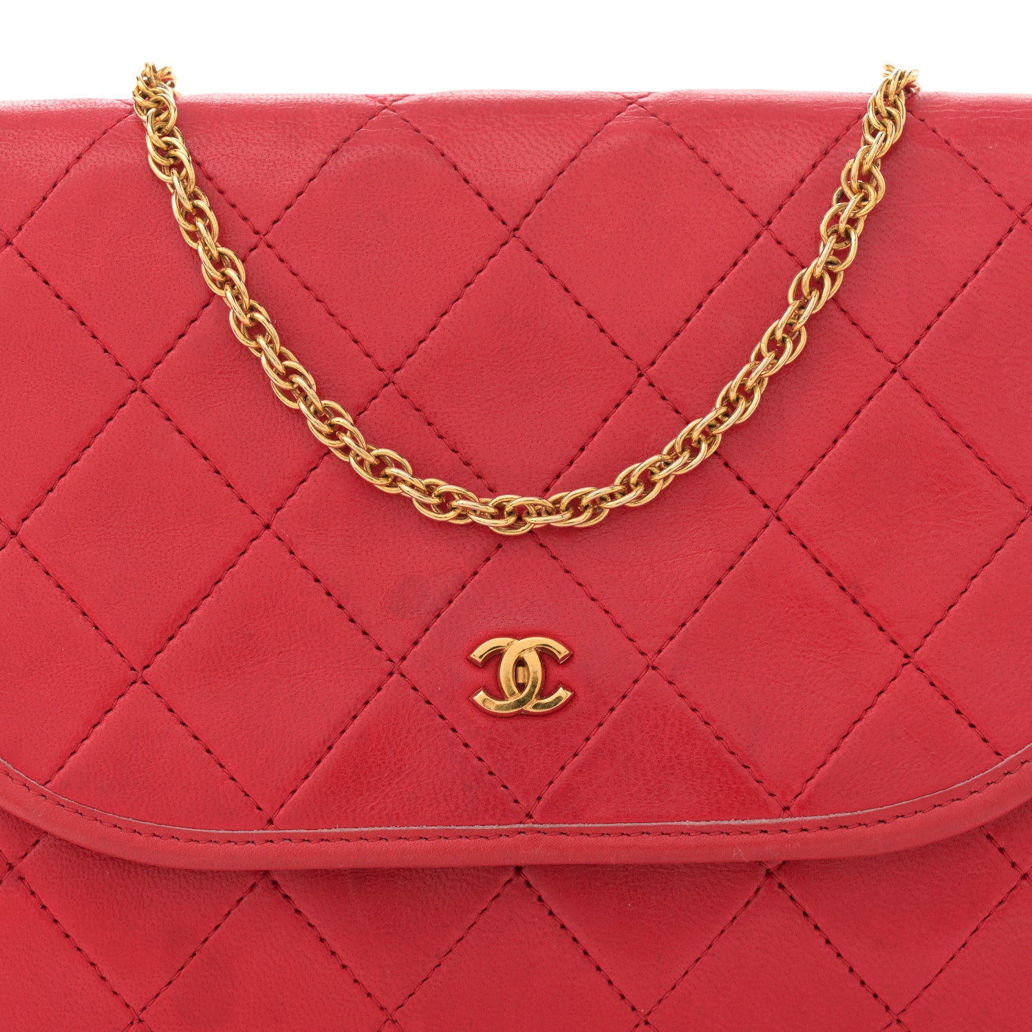 Chanel Lambskin Quilted Small Single Flap Red 8 of 12