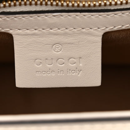 Gucci Calfskin Web Medium Sylvie Top Handle Bag White 6 of 9