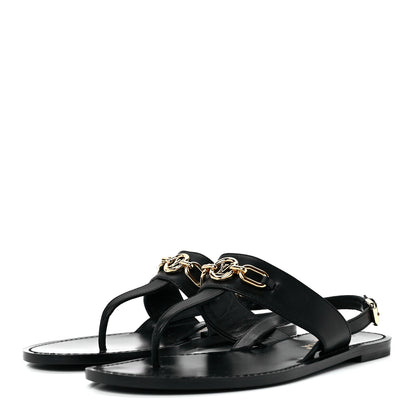 Louis Vuitton Glazed Calfskin Orsay Flat Sandals 40 Black 3 of 8