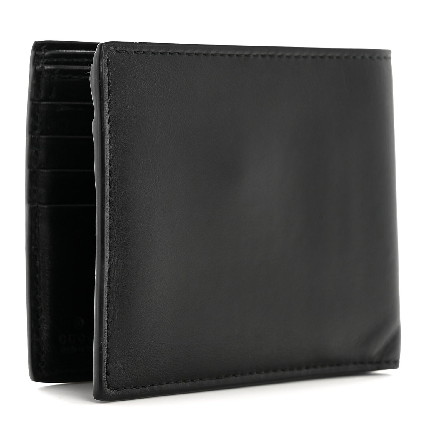 Plutone Calfskin Logo Bi-Fold Wallet Black