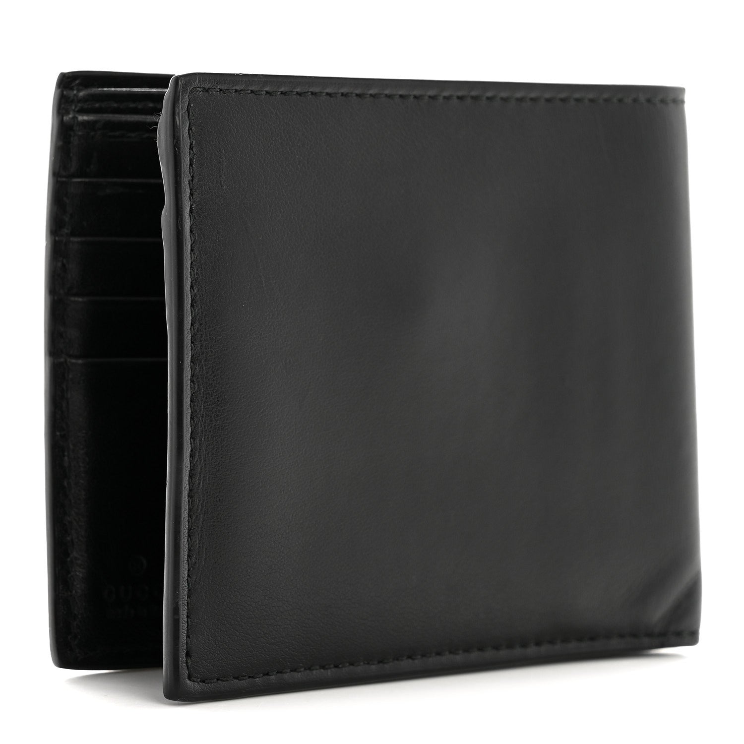 Gucci Plutone Calfskin Logo Bi-Fold Wallet Black 3 of 7