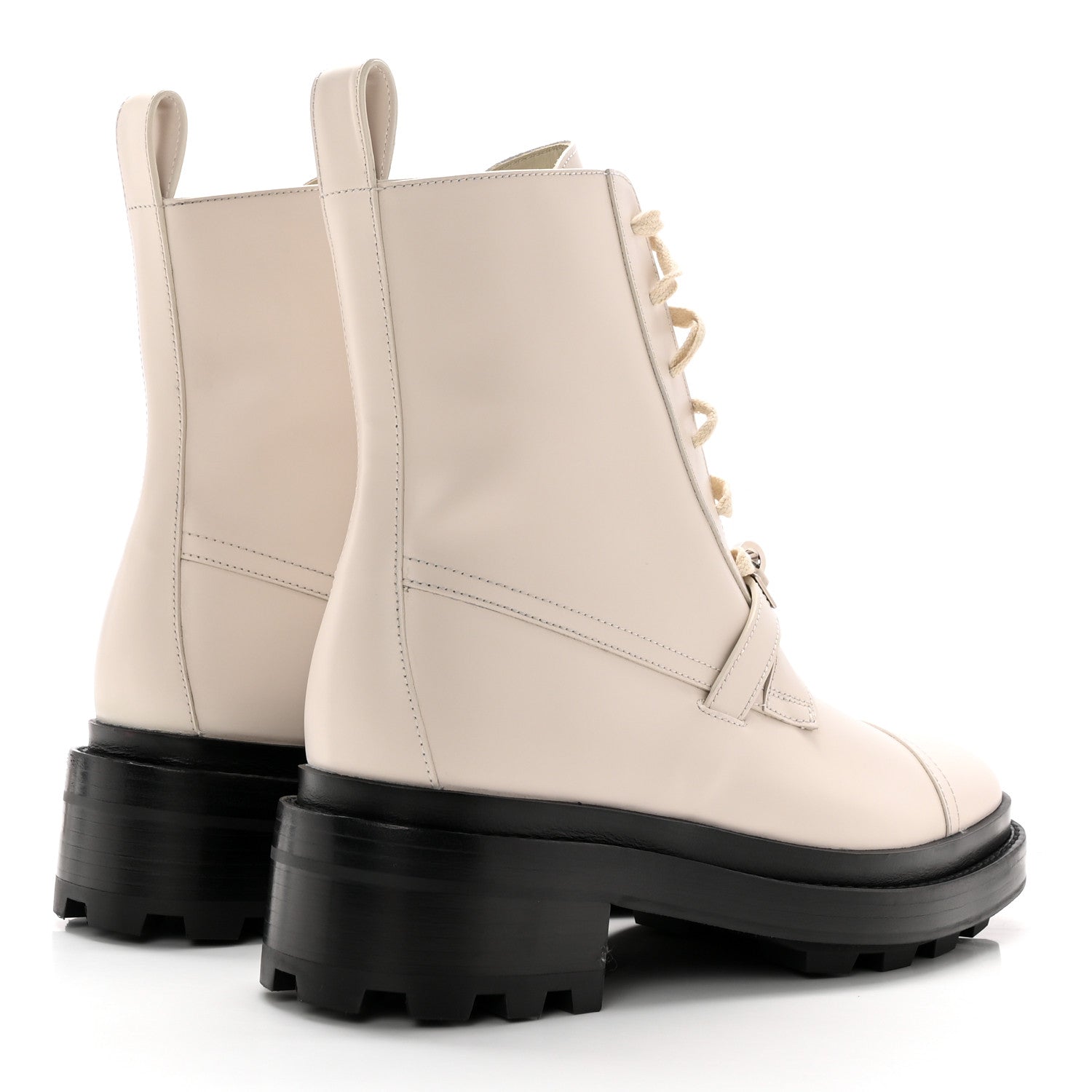 Hermes Glossed Calfskin Funk Ankle Boots 38.5 Beige Glaise 4 of 10