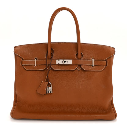 Hermes Taurillon Clemence Birkin 35 Gold 1 of 15