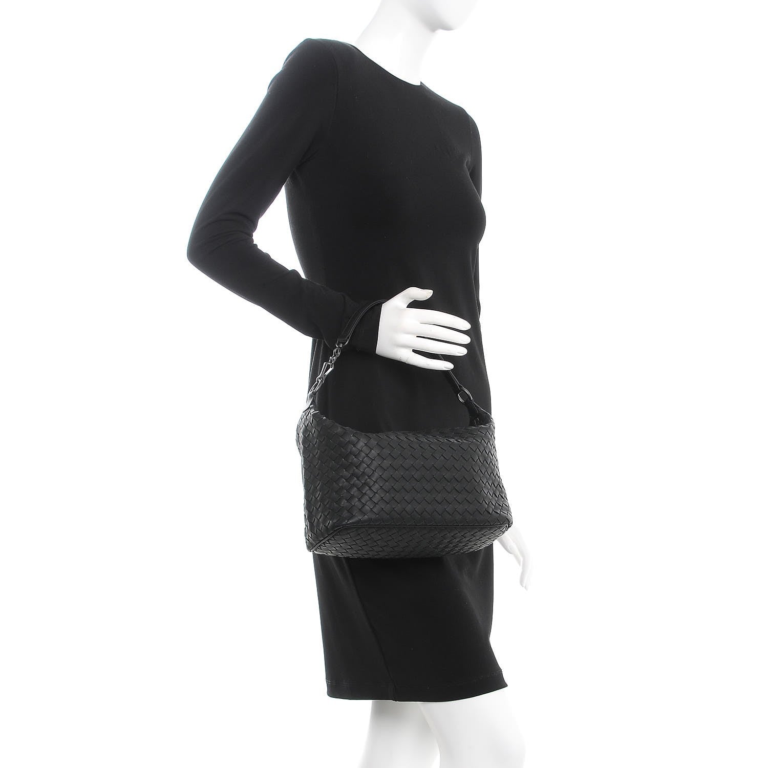 Bottega Veneta Nappa Intrecciato Small Shoulder Bag Nero Black 2 of 8