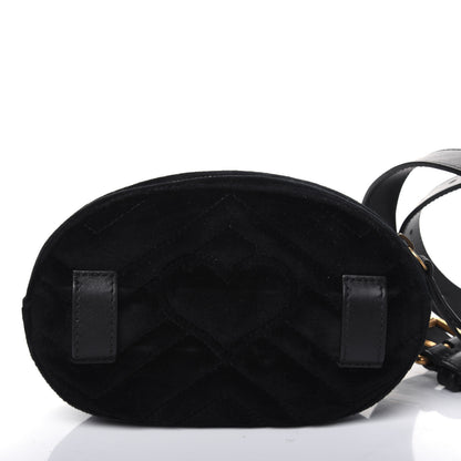 Gucci Velvet Matelasse Marquise Crystals GG Marmont Belt Bag 75 30 Black 4 of 20