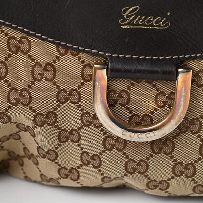 Gucci Monogram Large D Gold Hobo Dark Brown 18 of 21