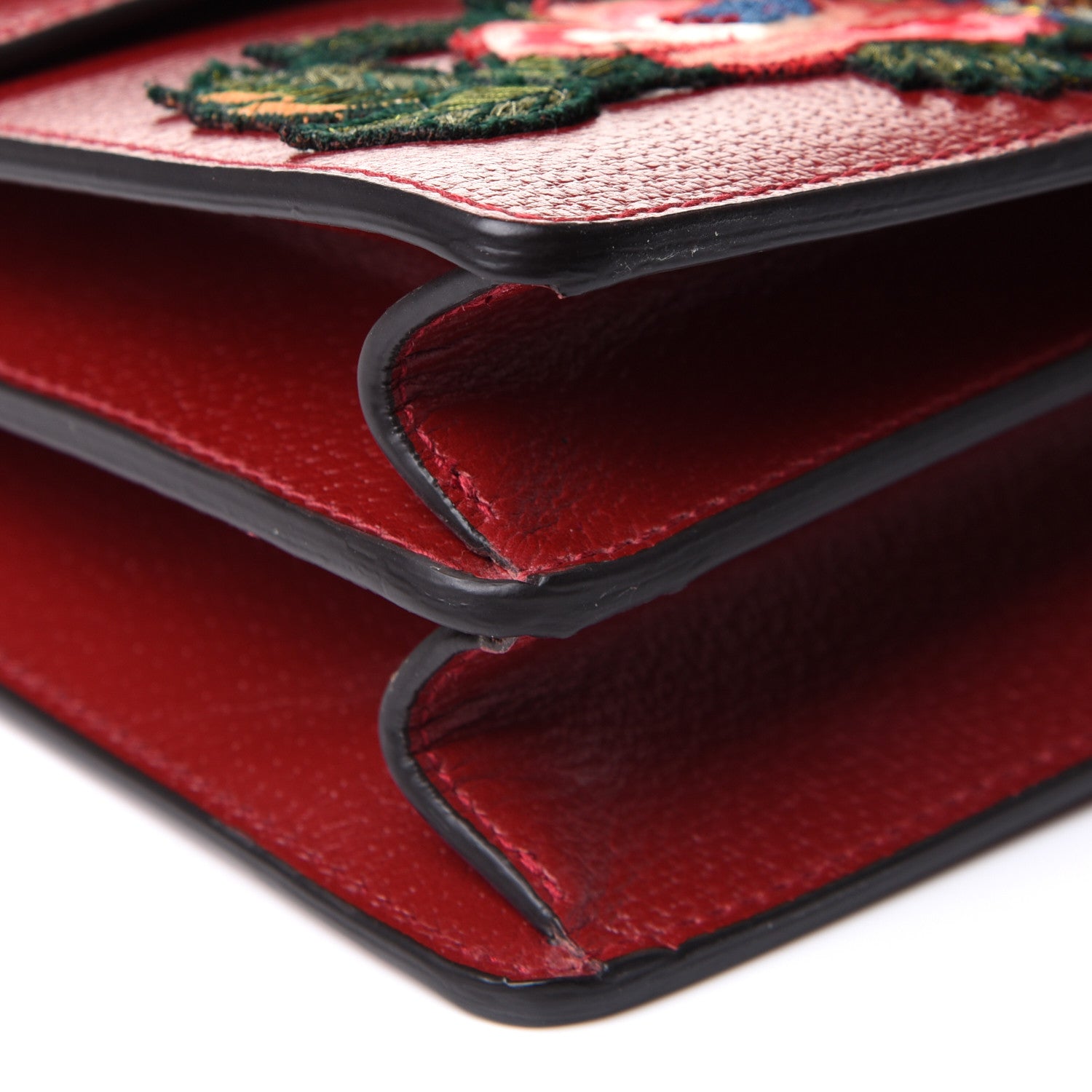 Gucci Calfskin Web Raccoon Embroidered Medium Dionysus Shoulder Bag Red 5 of 14