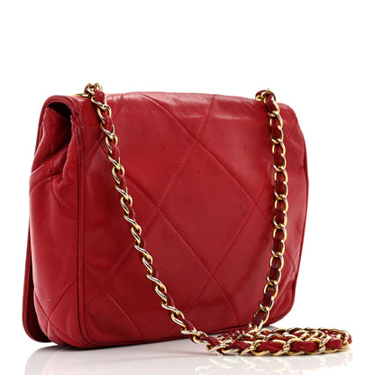 Chanel Lambskin Quilted CC Shoulder Bag Red 3 of 13