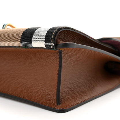 Burberry Derby Calfskin House Check Small Macken Crossbody Bag Tan 11 of 11