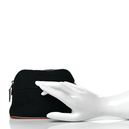 Hermes Cotton Canvas Mini Bolide Travel Cosmetic Pouch Black Black 2 of 11