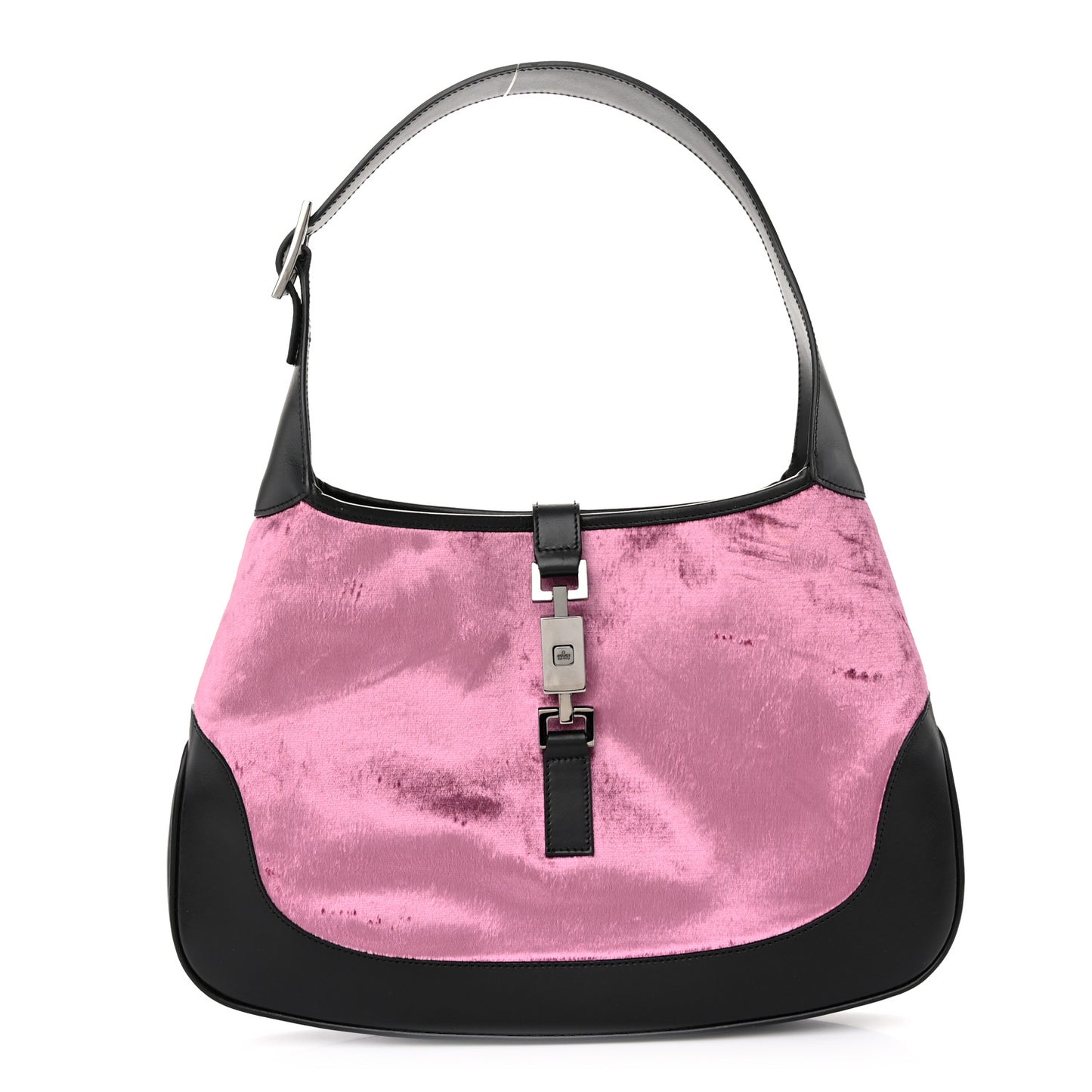 Velvet Calfskin Jackie O Hobo Pink Black