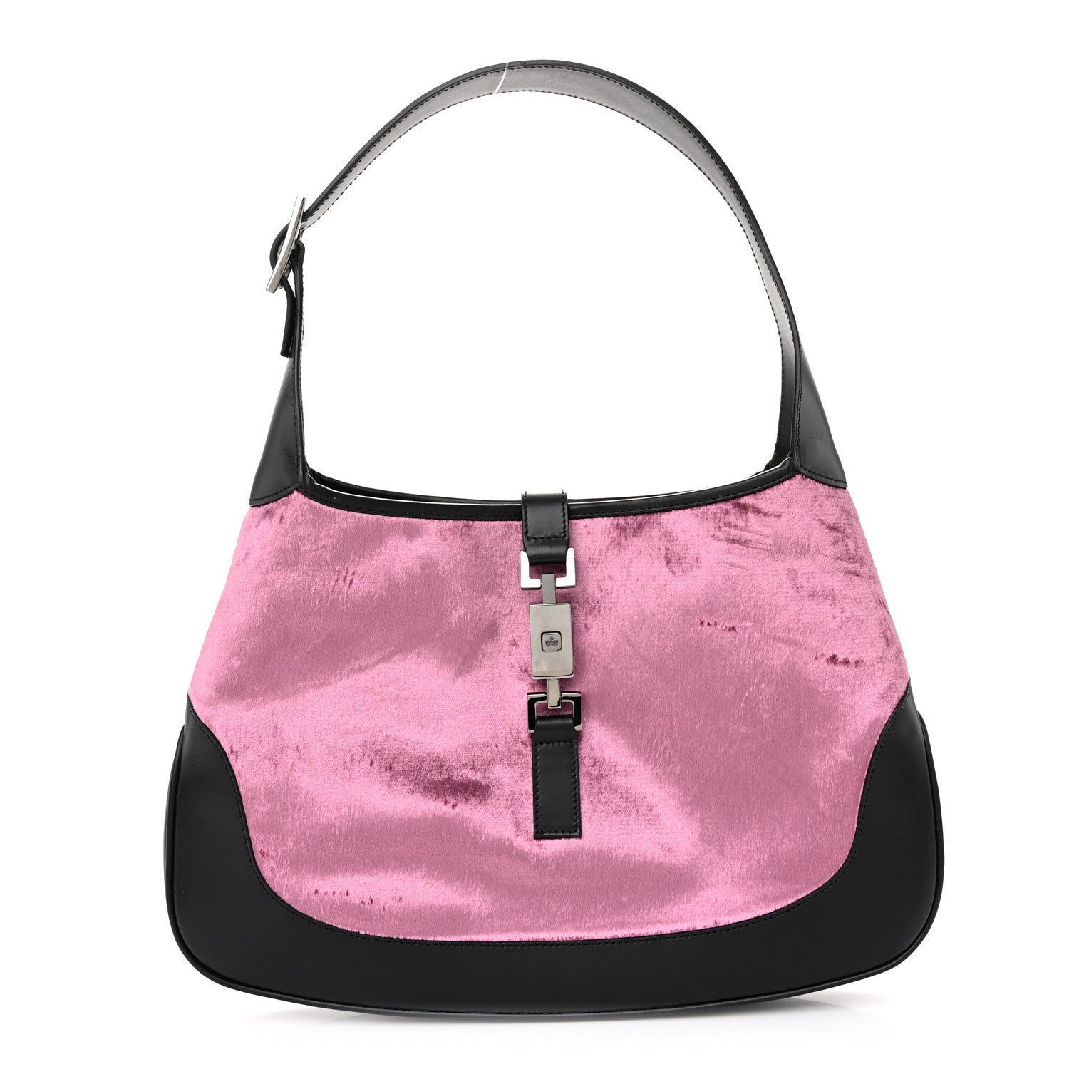 Gucci Velvet Calfskin Jackie O Hobo Pink Black 1 of 10