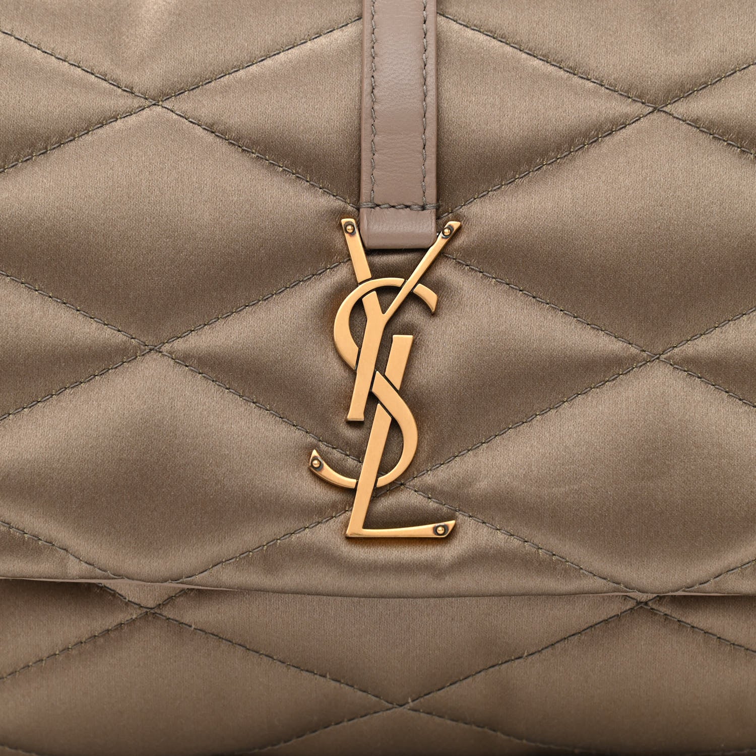 Saint Laurent Satin Quilted Le 57 Diamond Shoulder Bag Mouse 8 of 10