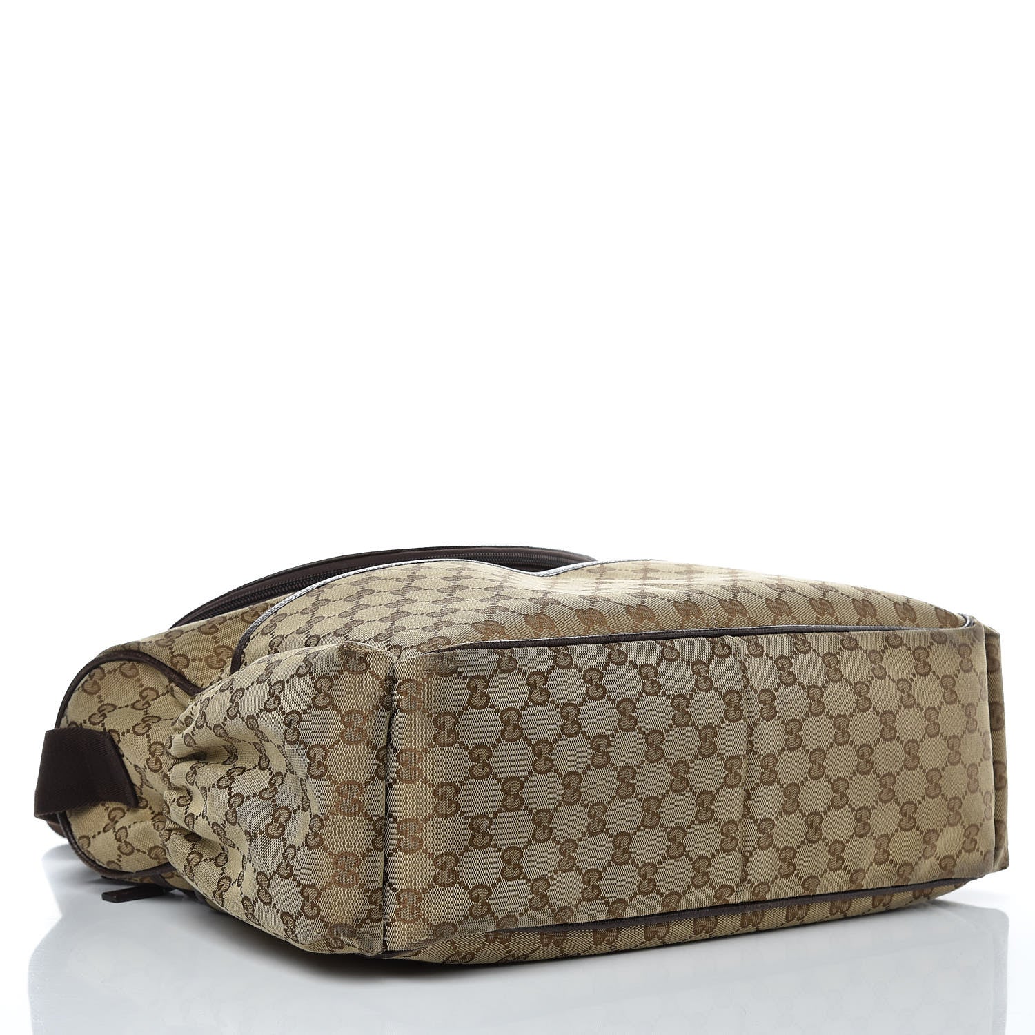 Gucci Monogram Natural Pigskin Large Diaper Bag Beige Ebony Cocoa Dark Chocolate 5 of 18
