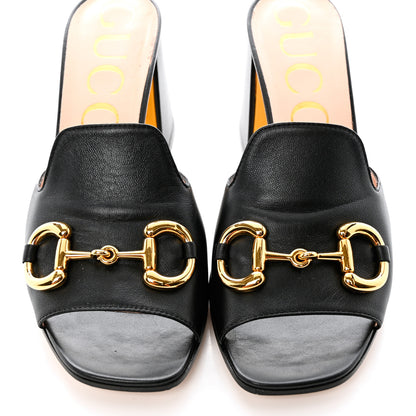 Gucci Nappa Horsebit 75mm Slide Sandals 39 Black 13 of 14