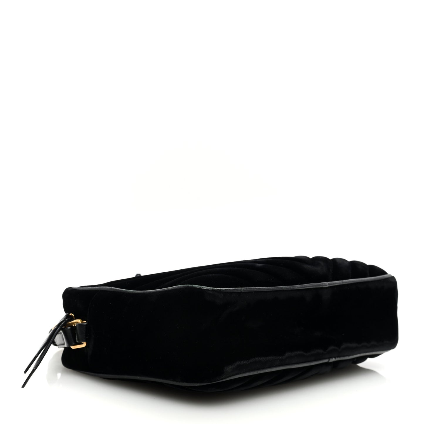 Velvet Matelasse Monogram Lou Camera Bag Black