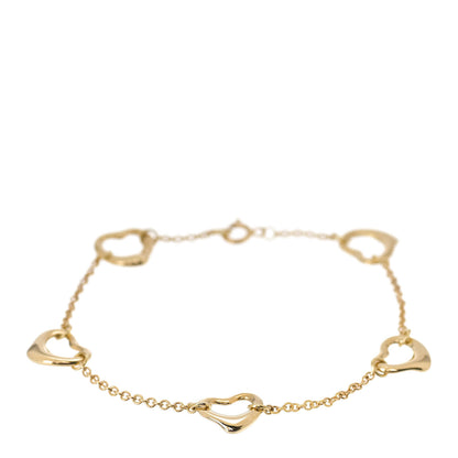 Tiffany 18K Yellow Gold Elsa Peretti 5 Open Heart Bracelet 1 of 5