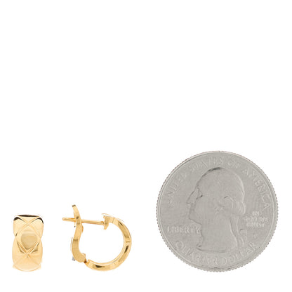 Chanel 18K Yellow Gold Coco Crush Hoop Earrings 2 of 5